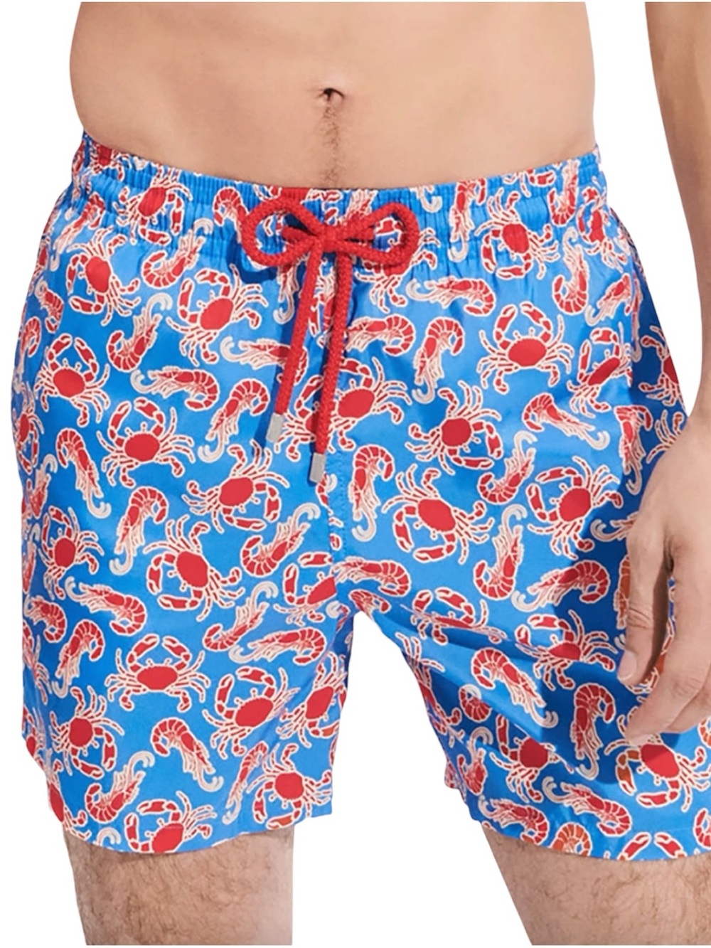 Vilebrequin Crab Shrimp Print Swim Shorts Men's Large Blue Red NWT